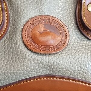Dooney & Bourke Tan and Brown Satchel all weather leather bag purse classic